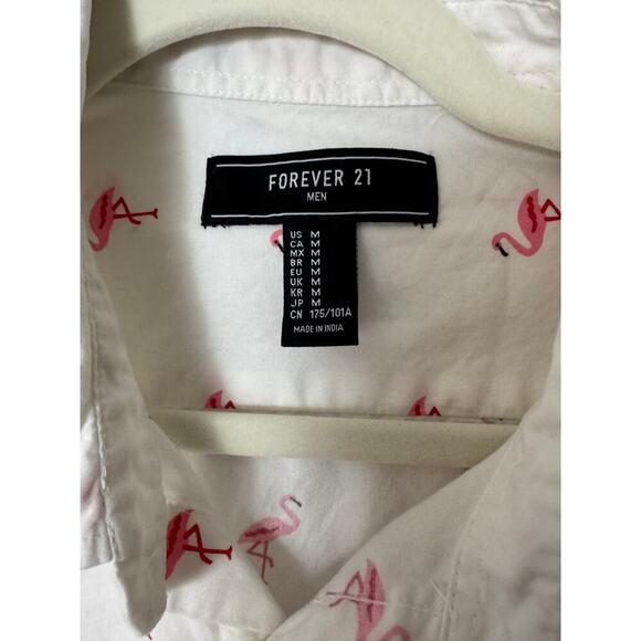 Forever 21 Men's Flamingo Print Button-Down - Summer Vibes - M - Picture 5 of 6